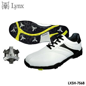 リンクス LXSH-7568 スパイク付き ゴルフシューズ ホワイト×ブラック Lynx