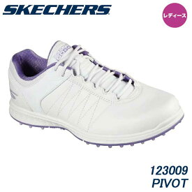 【レディース】スケッチャーズ 123009 ピボット スパイクレス ゴルフシューズ ホワイト/パープル 日本正規品 SKECHERS GO GOLF PIVOT WPR