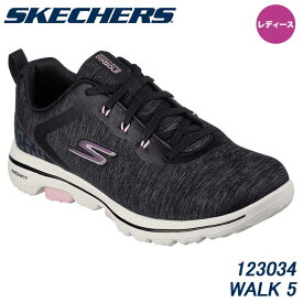 【レディース】スケッチャーズ 123034 ウォーク5 スパイクレス ゴルフシューズ ブラック/ピンク 日本正規品 SKECHERS GO GOLF WALK 5 BKPK 20p