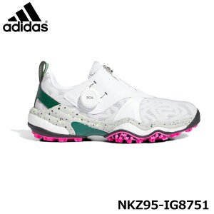 アディダスゴルフ ウィメンズ コードカオス25 ボア NKZ95 IG8751 フットウェアホワイト/シルバーMET/カレッジグリーン スパイクレス ゴルフシューズ レディース adidas GOLF