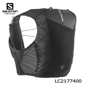 サロモン LC2177400 ACTIVE SKIN 12 SET ユニセックス ランニングベスト フラスク2個付 BLACK/METAL ブラック/メタル トレイルランニング トレラン マラソン ザック バックパック リュック アクティブ スキン 12L SALOMON