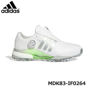 アディダス ウィメンズ ツアー360 24 ボア IF0264 フットウェアホワイト/シルバーメタリック/グリーンスパーク MDK83 ゴルフシューズ レディース adidas GOLF