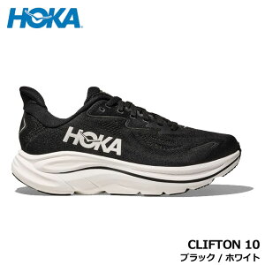 HOKA �z�J 1162030 CLIFTON 10 �u���b�N/�z���C�g(BWHT) �����Y ���[�h�����j���O�V���[�Y �N���t�g��10 �}���\�� �W���M���O �g���[�j���O �E�H�[�L���O ���{���K�i �z�J�I�l�I�l