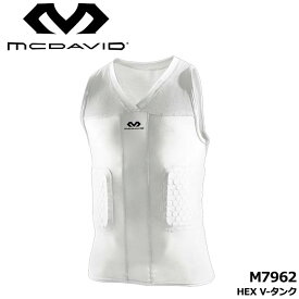 マクダビッド M7962 HEX V-タンク 筋肉サポートメンズシャツ ホワイト mcdavid