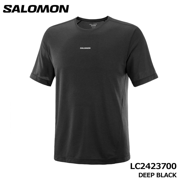 サロモンLC2423700SHAKEoutCORETシャツDEEPBLACKメンズ男性用半袖ティーシャツ速乾通気ランニングマラソンSALOMON即納