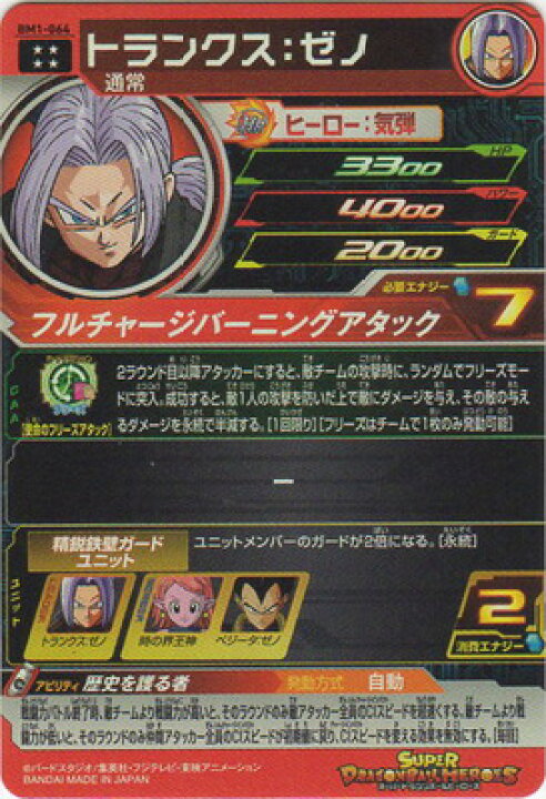 楽天市場】スーパードラゴンボールヒーローズ BM1-064 トランクス 