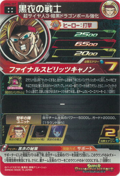 楽天市場 スーパードラゴンボールヒーローズ Ugm4 057 黒衣の戦士 Ur フルアヘッド