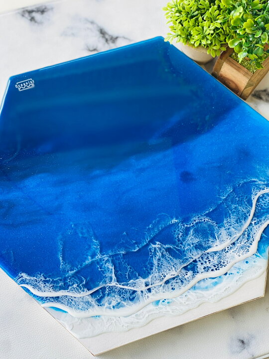 楽天市場】【オーシャンアート】六角形 アートパネル スモークブルー  