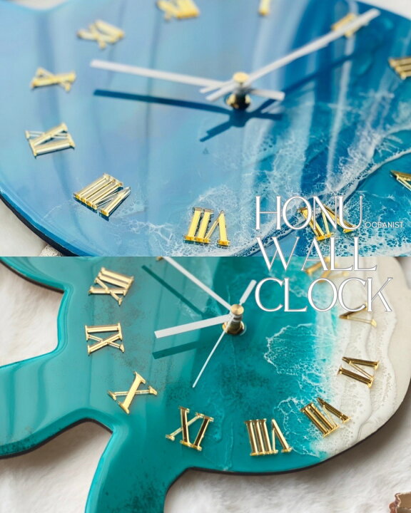 楽天市場】【オーシャンアート】honuホヌ掛け時計 丸形 ブルー 