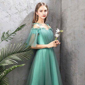 ドレス 大人 ピアノ 発表会 演奏会用ドレス ロングドレス 演奏会 イブニングドレス 結婚式 ピアノ発表会 中学生 パーティードレス 発表会ドレス 高校生 大きいサイズ コンクール ロング 袖付き 緑 お呼ばれ ハワイ リゾートワンピ 緑 da648s1