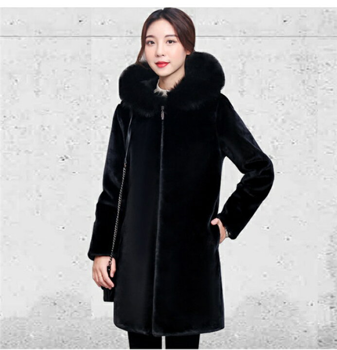 楽天市場】【サイズ有M/L/2L/3L/4L/5L/6L】フード付きファーコート 