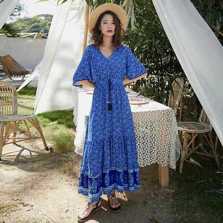 楽天市場 リゾートワンピース 大人可愛い 夏ワンピース 沖縄 ハワイ 結婚式 リゾートワンピ ワンピース 夏 小柄 ハワイアン ボヘミア風 ビーチ リゾート旅行 オシャレ 袖あり 大人 レディース 韓国 ロング ビーチ 海 可愛い 涼しい カジュア 女子高生 Dk046l6l6g5 フル