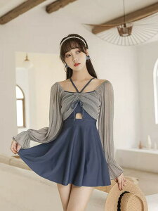 ワンピース水着 水着 2点セット 長袖 フリル 透け感あり リボン ワイヤーなし パッド付 レディース 着?せ シンプル セクシー 写真映え 撮影用 海 夏 サマー プール リゾート 可愛い かわいい