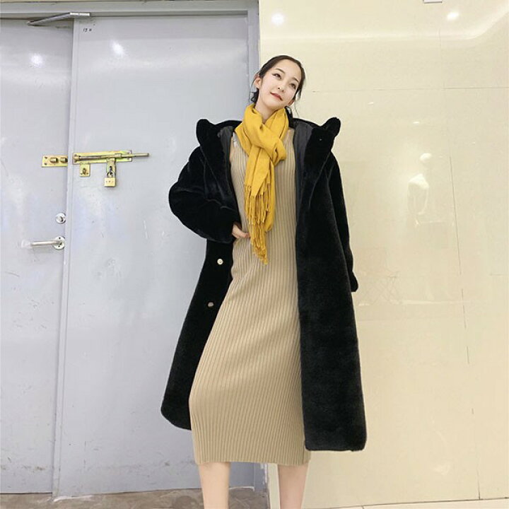 楽天市場】もこもこコート ロングコート ボア ファーコート フェイク 