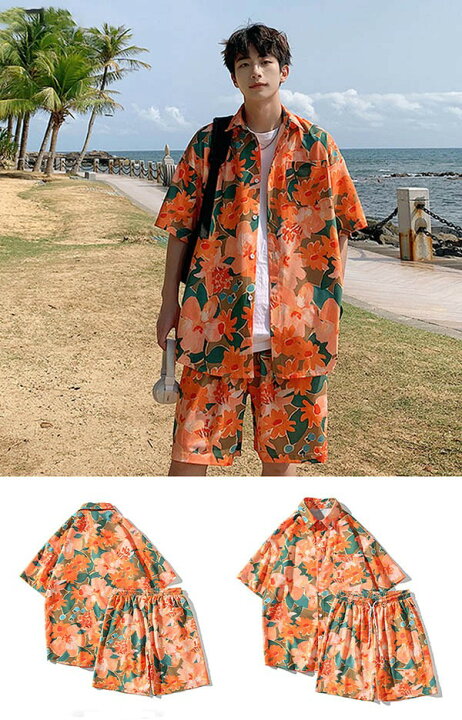 楽天市場】アロハシャツ セットアップ 男女兼用アロハシャツ 夏物 