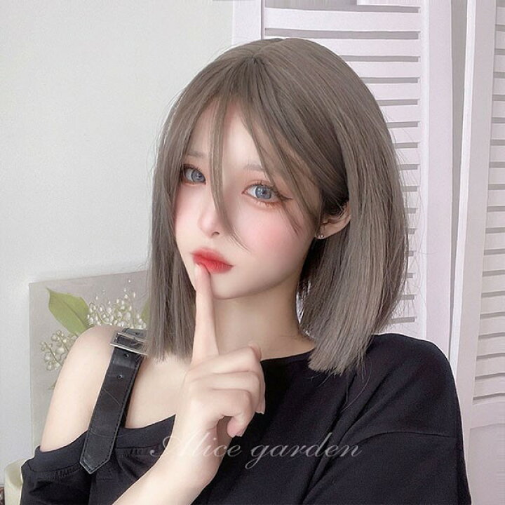 楽天市場 フルウィッグ かつら グレーブラウン 女性 ボブ 短髪 普段使い ショートウィッグ ショートヘア 前髪あり 自然 可愛い キュート ウイッグ Wig コスプレ 耐熱ウィッグ 茶髪 小顔効果抜群 コスチューム 文化祭 学園祭 イベント 韓国風 変装 女装 Dp210n1n1g5