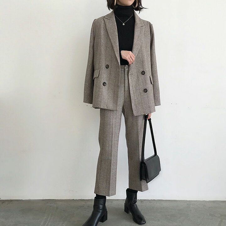 楽天市場 スーツ レディース パンツスーツ セットアップ フォーマルスーツ ビジネススーツ 春 秋 冬 ママスーツ 卒業式スーツ 入学式 入園式卒園式 ママ 母 母親 親 七五三 お宮参り 服装 通勤 Ol 女性 仕事 ジャケット パンツ 2点セット 茶色 Dg1s1 フルグレース