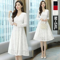 楽天市場】レースワンピース 白（サイズ（S/M/L）3L  