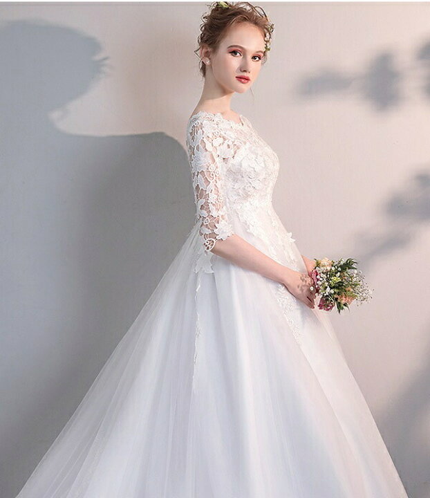 楽天市場】花嫁 ウェディングドレス ハイウエスト 妊婦もOK 大きい  