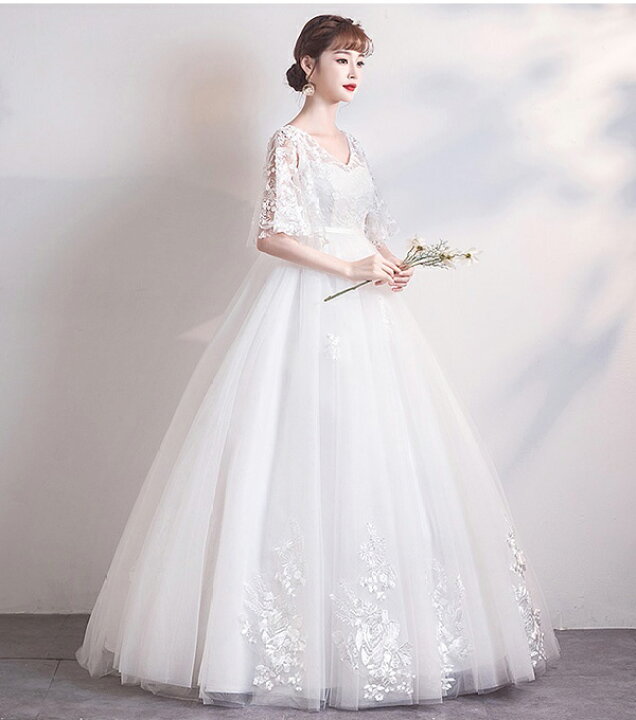 楽天市場】花嫁 ウェディングドレス ハイウエスト 妊婦もOK 大きい  