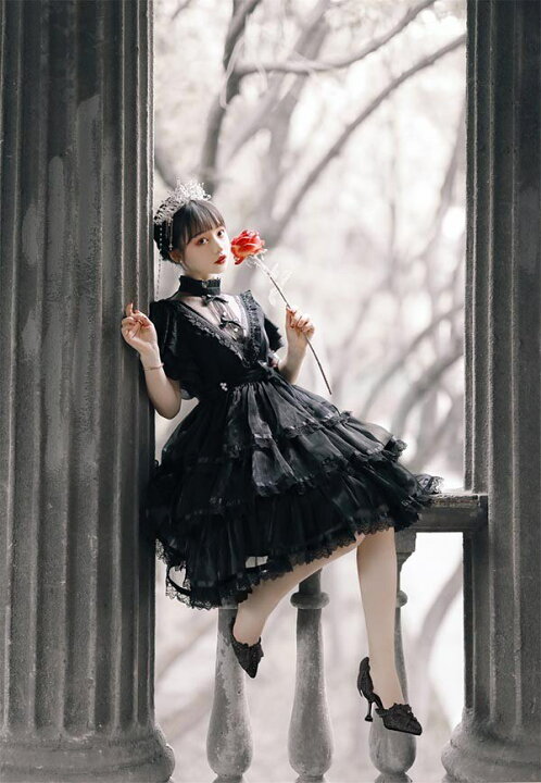 楽天市場】ロリータ ゴスロリ ワンピース Aライン Lolita リボン 透け 