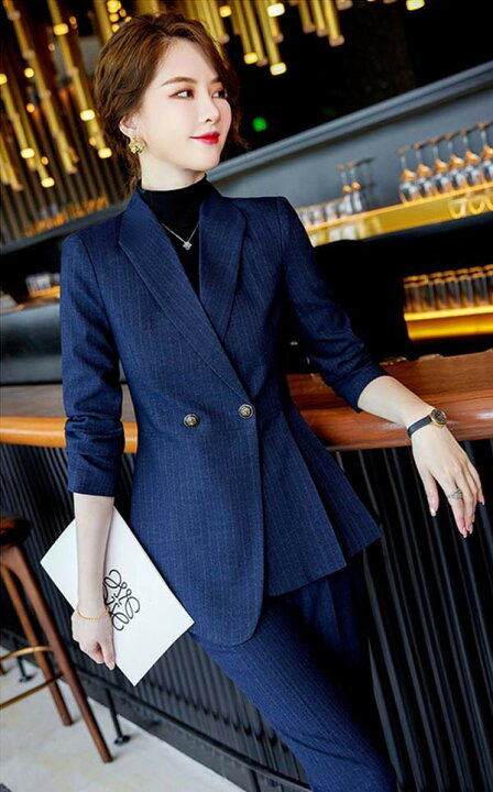 楽天市場】ストライプスーツ レディース 大きいサイズ 通勤 事務服  