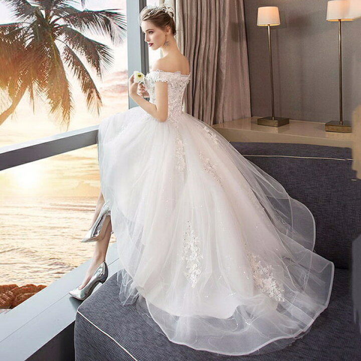 楽天市場】ウェディングドレス ミモレ丈 フィッシュテール オフ  