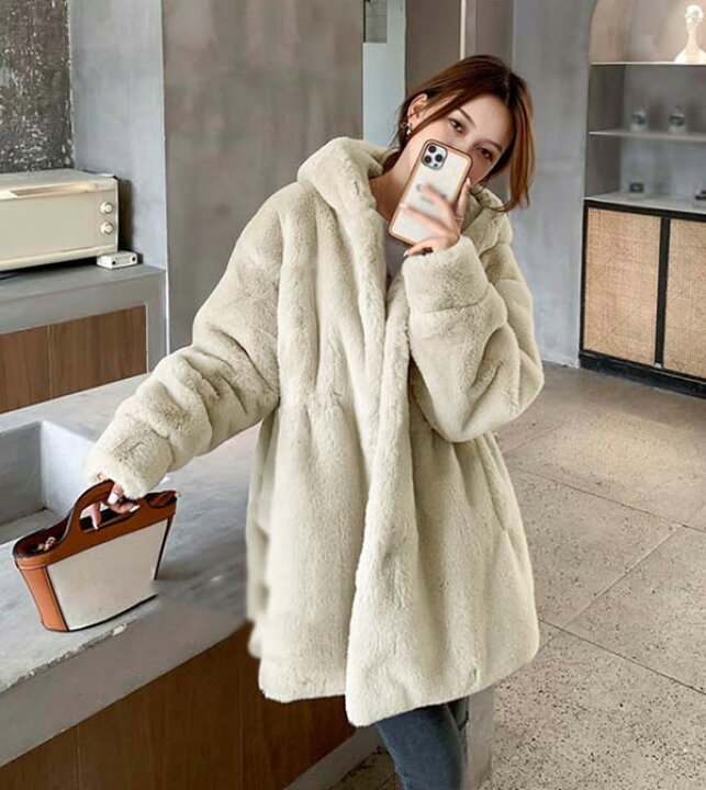 楽天市場】もこもこコート ボアコート ファーコート フェイクファー  