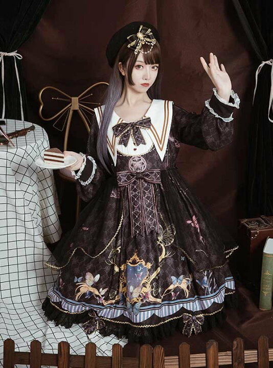 楽天市場】ロリータ ワンピース クラロリ ゴスロリ Aライン 宮廷ドレス 