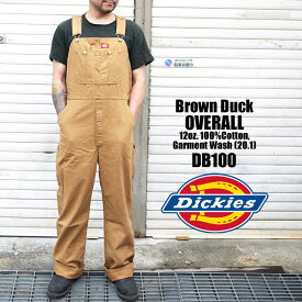 オーバーオール メンズ Dickies つなぎ　ディッキーズ DB100 DB-100 Brown Duck ブラウンダック ブラウン ダック ストライプ 大きいサイズ レディース ワークショーツ チノパンツ ディッキ族 作業着 おしゃれ ツアー フェス ディッキーズ 送料無料 バッグ