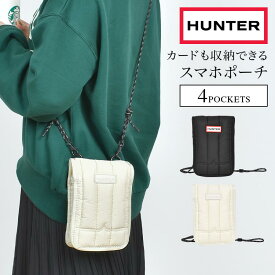 スマホポーチ HUNTER ハンター レディース ショルダーバッグ ショルダーポーチ スマホショルダー スマホポシェット ブランド おしゃれ 撥水 小物入れ カード入れ お財布 iphone スマホ ケース 多機能 白 黒 ホワイト ブラック かわいい シンプル 旅行 母の日 女性 プレゼント