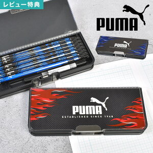 ピッタントン 筆箱 PUMA プーマ CH053 日本製 男の子 小学生 男子 一年生 低学年 箱型 両面開き ペンケース ふでばこ 薄型 スリム 軽量 丈夫 黒 青 赤 ブラック ブルー レッド かっこいい キッズ