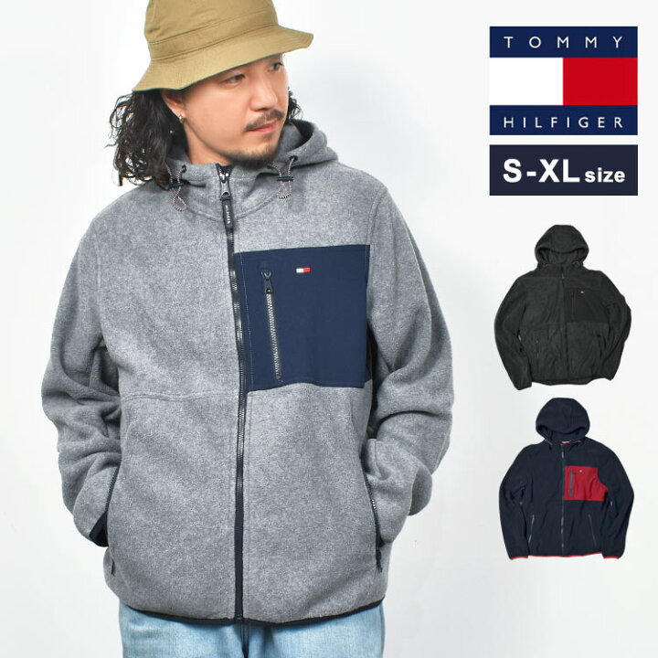 楽天市場】フリース ジャケット フード付き TOMMY HILFIGER トミー 