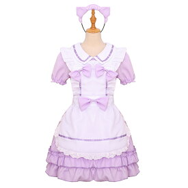 メイド 服 コスプレ 衣装 仮装 女装 フリル ロリータ かわいい カチューシャ 付き ロリータワンピース アニメ かわいい コスチューム アニメコスプレ コスプレ衣装 大人用 ワンピース エプロン 仮装パーティー 仮装 結婚式 余興　パプールxy959