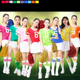 チアリーダー コスチューム チアガール コスプレ ダンス ヒップホップ トップス スカート ベルト チア ハロウィン チアリーディング ステージ衣装 チアダンス ダンス衣装 コスプレ衣装 レディース tシャツ ガールズ ユニフォーム ユニホーム 翌日配達 MTE1957