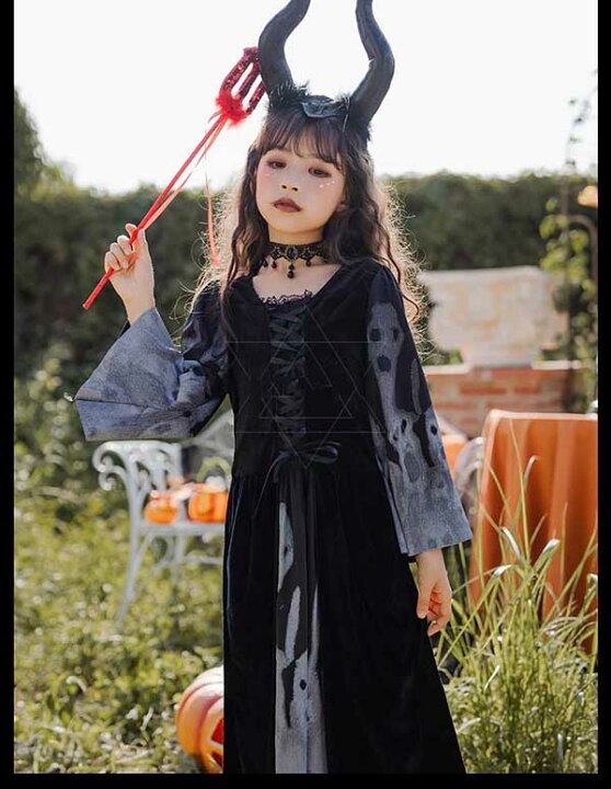 子魔女 魔女っ子ドレス  ハロウィン コスプレ 仮装 ドレス ウィッチ 140