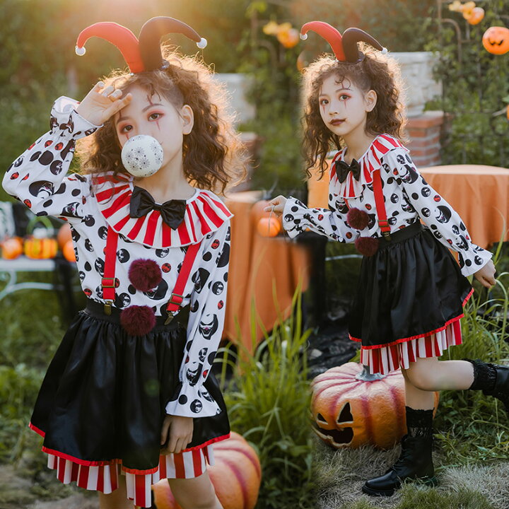 楽天市場 ハロウィン仮装 キッズ ピエロ仮装 悪魔 魔女 子供 子ども用 巫女 コスプレ 小悪魔 衣装 子供 仮装 コスチューム ワンピース 小学生 ハロウィンパーテイ プレゼント 可愛い ハロウイン ハロウィンパーテイお遊戯会110 1 130 140 150 Fully Fully