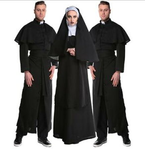 ハロウィン 仮装 神父 衣装 コスプレ 大人用 メンズ 牧師 ハロウィン 宣教師 レディース 修道女 修士 コスプレ衣装 女性 コス 男女 ベア カップル大きいサイズ 大人 なりきり シスター 大き