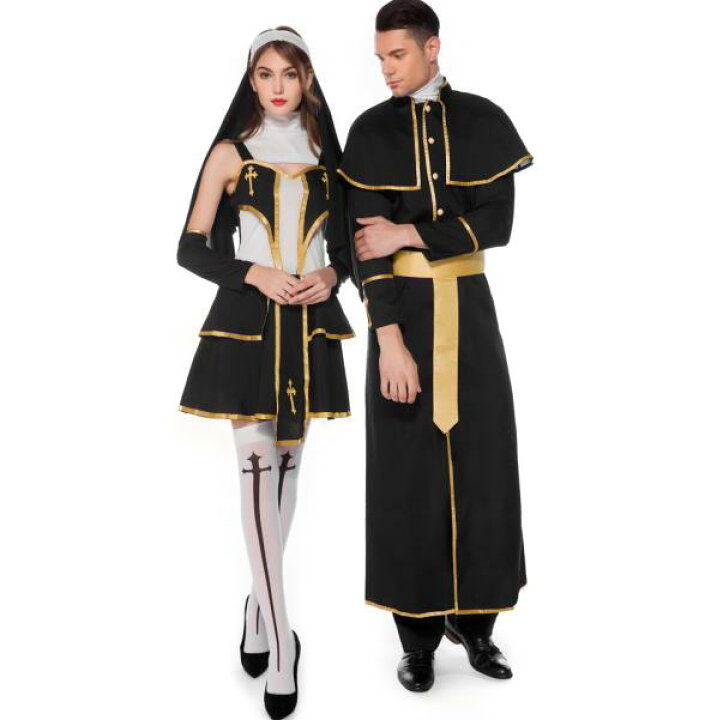 楽天市場 ハロウィン衣装 シスター コスチューム 仮装 魔女 修道女 宣教師 コスプレ衣装 女性 コス 男性用 大きいサイズ 大人 なりきり シスター 大きいサイズ ハロウィン衣装 ハロウィーンコス 男女 ベア カップル 余興 女性 変装 おもしろい お化け 女性用 学園祭 文化