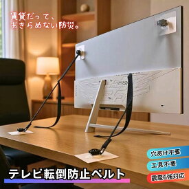 【30%OFFクーポン！】テレビ 転倒防止 ベルト 穴あけ不要 ワイヤー レグザ クランプ 転倒ストッパー パナソニック グッズ 壁 防災グッズ 地震対策 家具転倒防止 TV 転倒防止