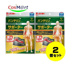 【2個セット】 興和 バンテリンコーワサポーター 腰用 しっかり加圧タイプ 大きめ L ブラック(1枚入) 胴囲:80〜100cm 4972422030575-2【定形外郵便にて発送】
