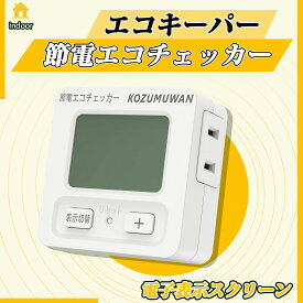 【Sale期限限定292円OFF】エコキーパー エコチェッカー コンセント プログラムタイマー ボタン 簡易電力量計 大型LCD表示 電力計 節電 電力チェッカー チェッカー 100V 1500W 消費電力測定器 節約