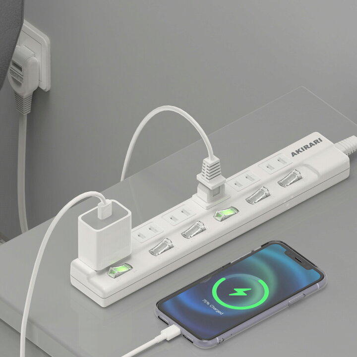 楽天市場】【正規品保証】電源タップ コンセント6口 1m 2m 延長コード 