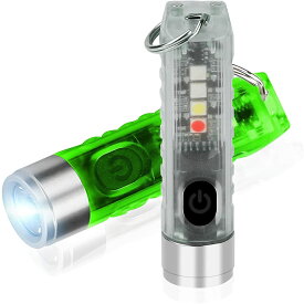 懐中電灯 ハンディライト ミニサイズ 超小型 キーホルダー懐中電灯 led 強力 USB充電式 防水 白赤UV青4つ色 フラッシュライト 明るい 赤色光 UVライト軍用 マグネチック