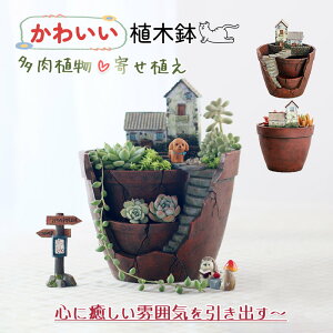 鉢 植木鉢 おしゃれ ミニチュア景観 多肉植物 寄せ植え フラワーポット ガーデンポット サボテン プランター 箱庭 ガーデン 誕生日 贈り物 インテリア 室内 室外