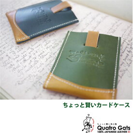 【カードケース】　栃木レザークアトロガッツちょっと賢いカードケース定期ポケット付き