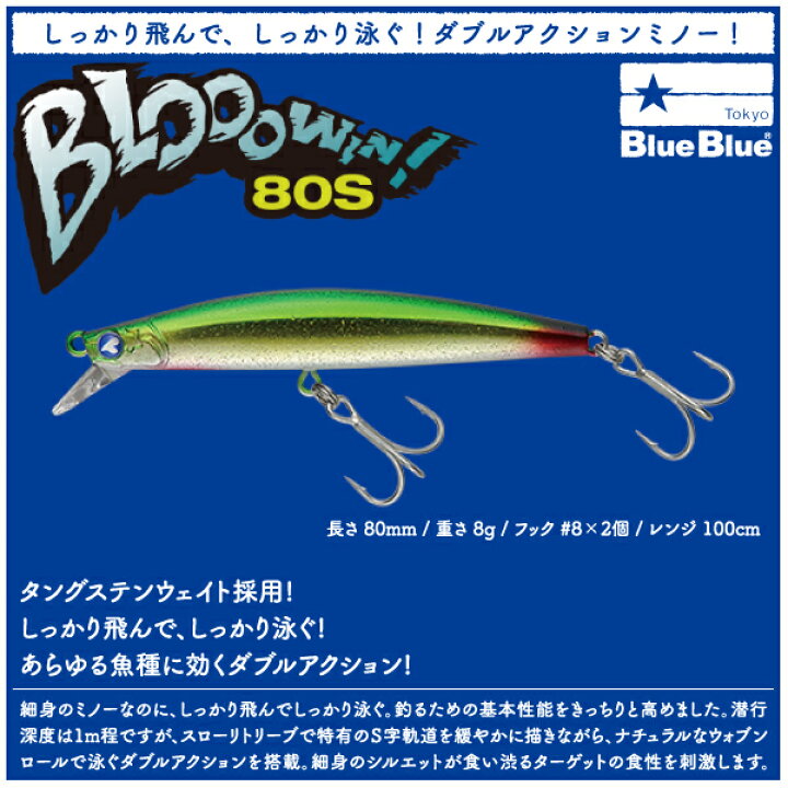 楽天市場】【ルアー】BlueBlue ブルーブルーBlooowin 80S ブローウィン  