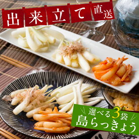 生・塩漬け・キムチ漬けの3種類から選べる 島らっきょう 50g×3袋セット 沖縄県産 牧志公設市場 らっきょう 沖縄グルメ お取り寄せ おつまみ ギフト プレゼント 送料無料