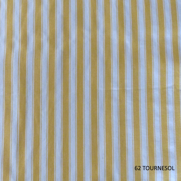 フランス輸入生地　ROUEN Tournesol ひまわり　ティッキング　ストライプ　生地幅140cm 綿　フランスファブリック　アンティークスタイル　 インテリア生地　カーテン | Fumurovilla