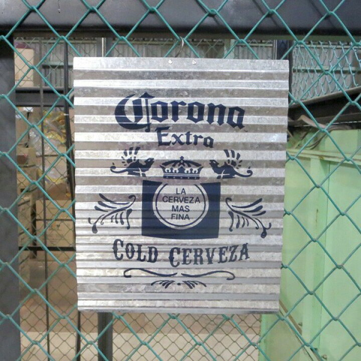 楽天市場】コロナビール ブリキ看板 コルゲート メタルサイン CORONA 